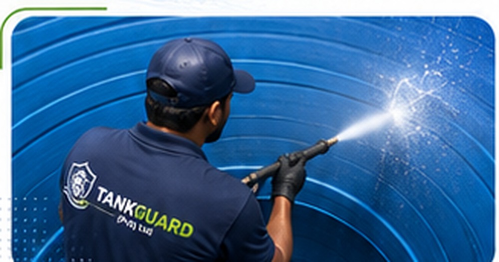 TankGuard professional cleaning the inside of a tank